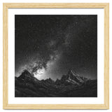 Starlit Mountain Majesty: Detailed Monochrome Milky Way thumbnail