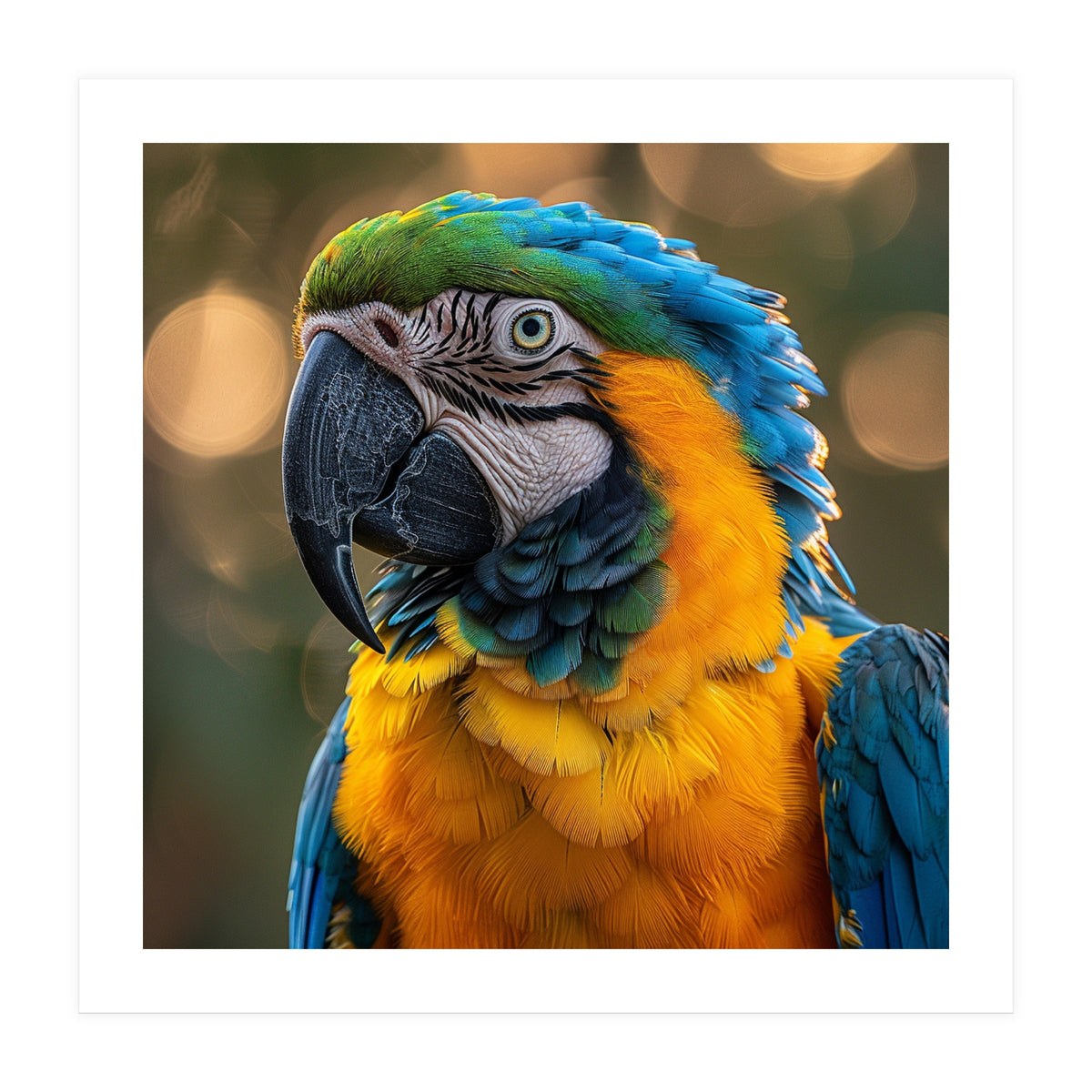 Blue And Gold Macaw Portrait Close Up (Print Only)