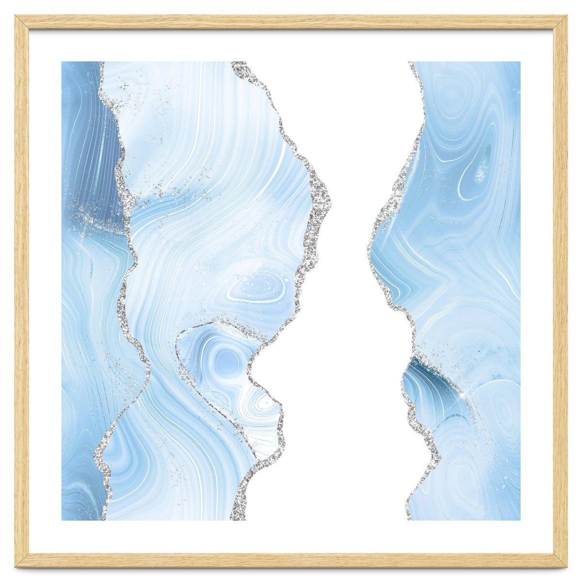 Blue & Silver Agate Glitter Texture 06