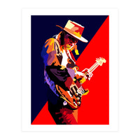 Stevie Ray Vaughan Rock Blues Guitarst Pop Art WPAP (Print Only)
