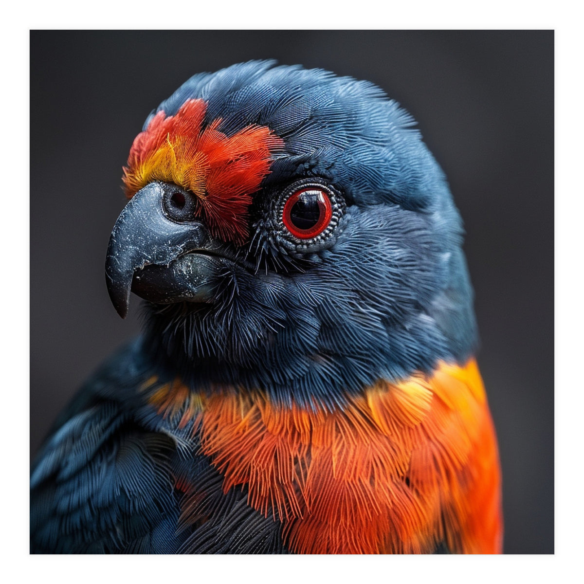 Close Up Portrait Of A Colorful Parrot (Print Only)