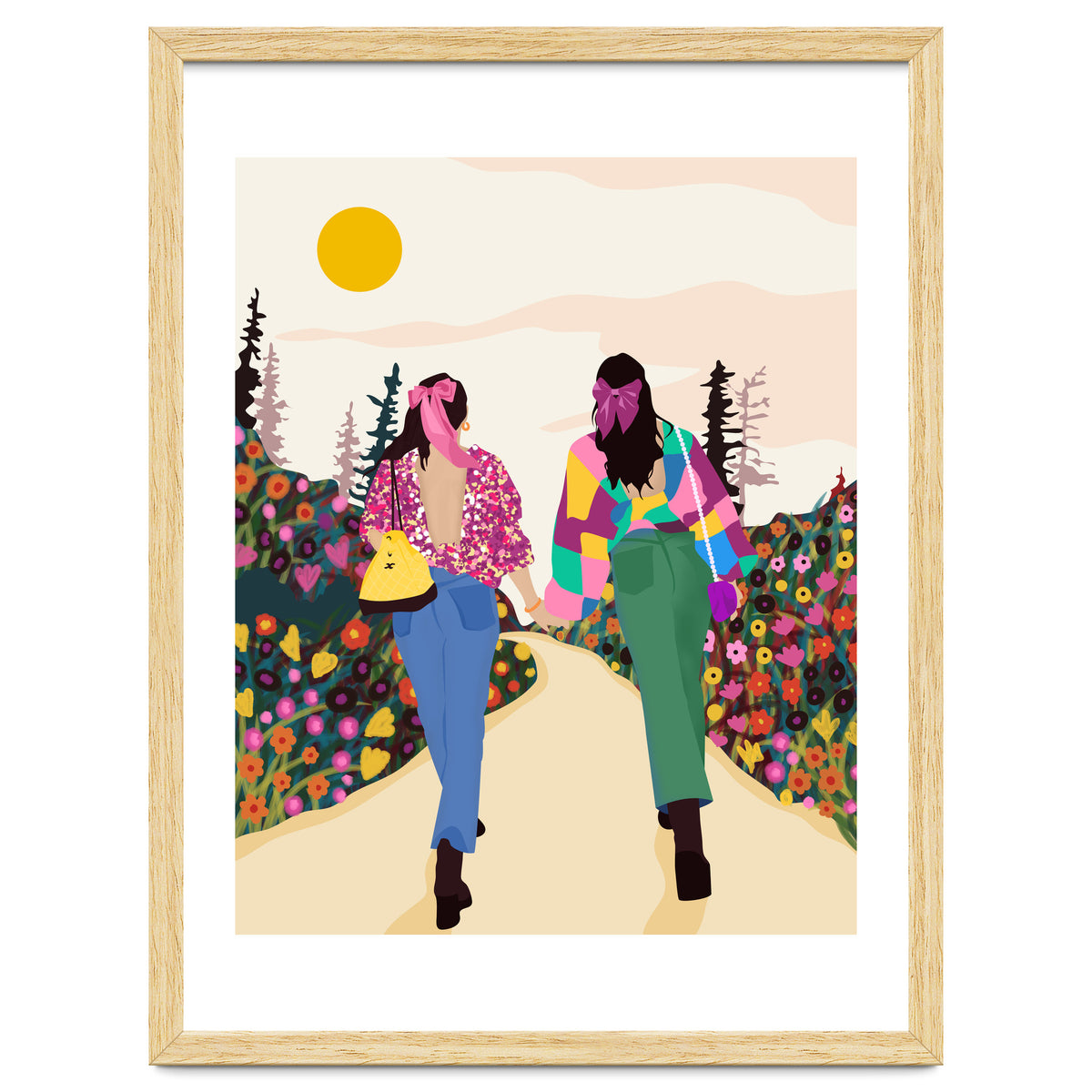 Besties, Best Friends Friendship Fashion, Girl Power Empower Bohemian Travel Companion Soulmates Gift