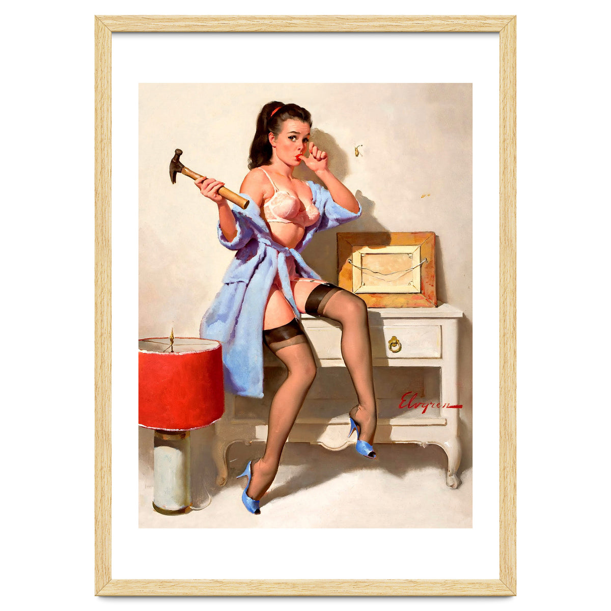 Hot Pinup Girl With A Hammer