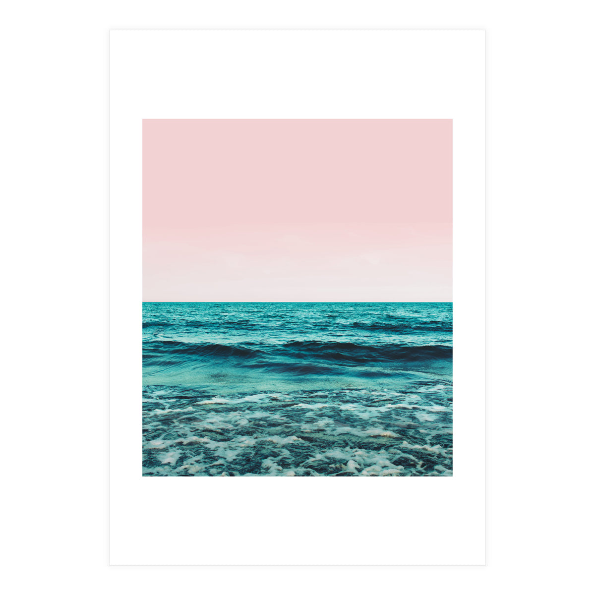 Ocean Love | Sea Beach Sand Waves Photography | Blush Nature Scenic Travel Island Digital (Print Only)