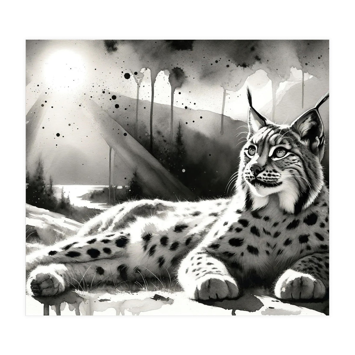 Lynx Resting In Sunlight (Print Only)
