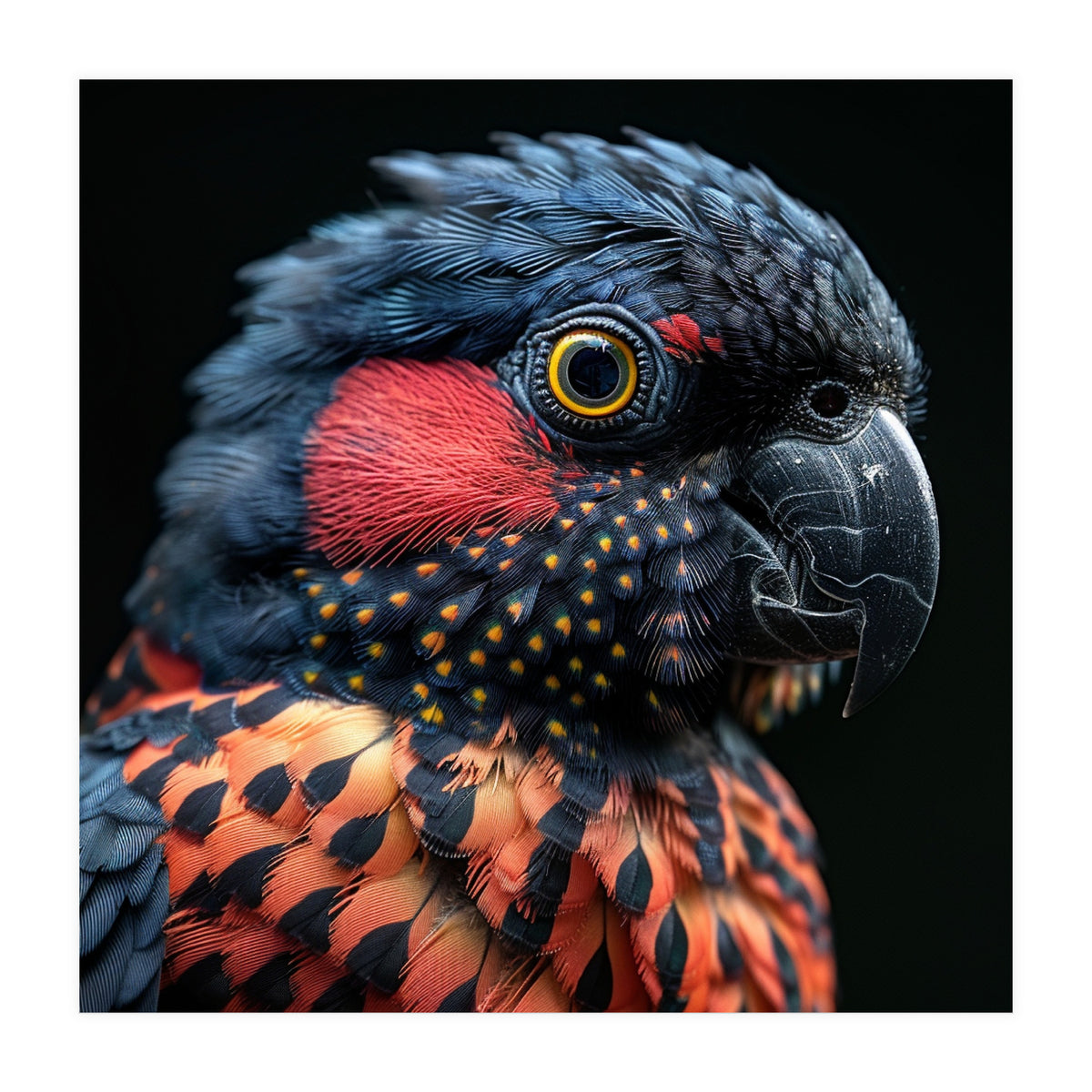 Close Up Portrait Of A Colorful Exotic Parrot (Print Only)