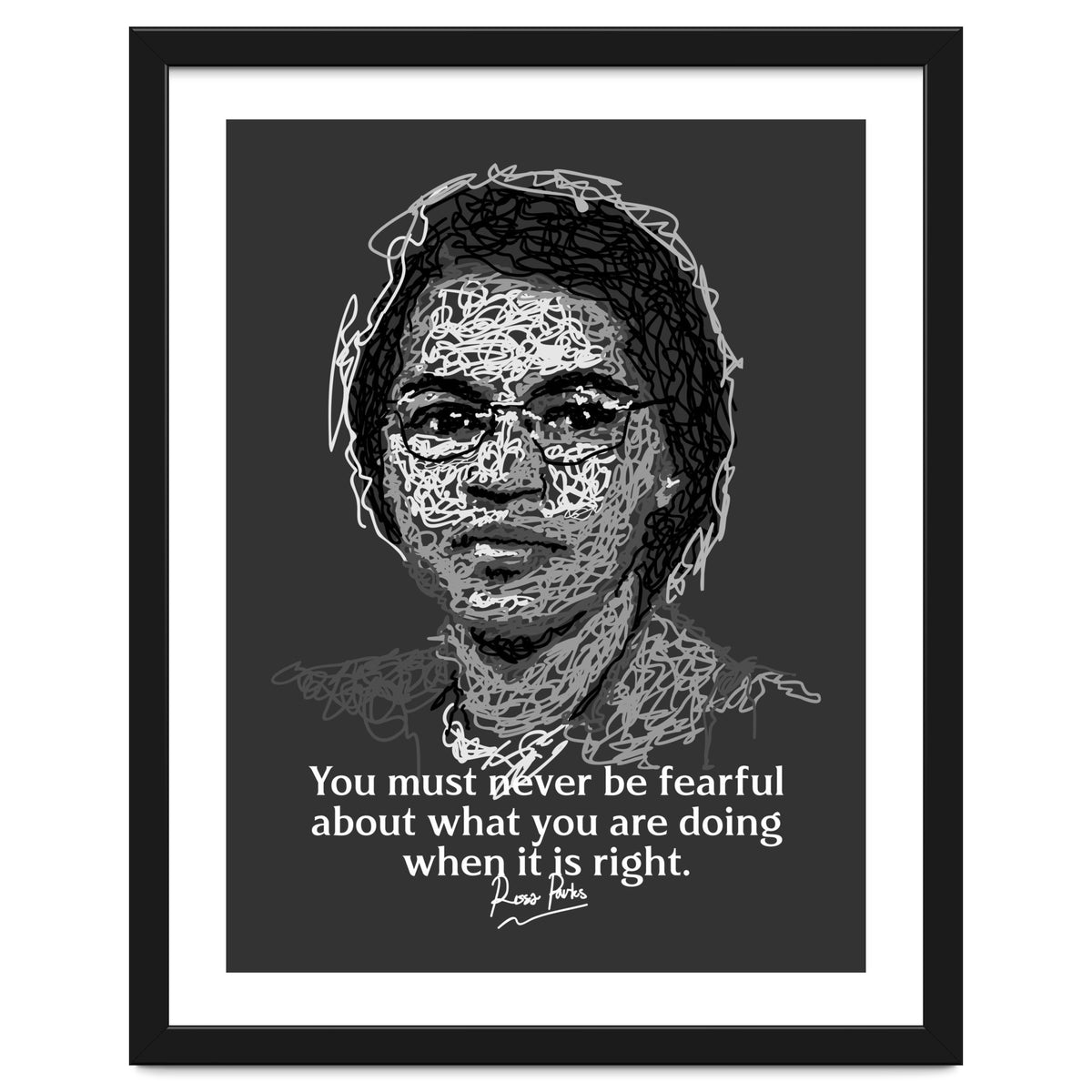 Rosa Parks  American Activist Legend in Scribble Art