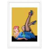 Sexy Pinup Winking Girl In Showing Her New High Heels thumbnail