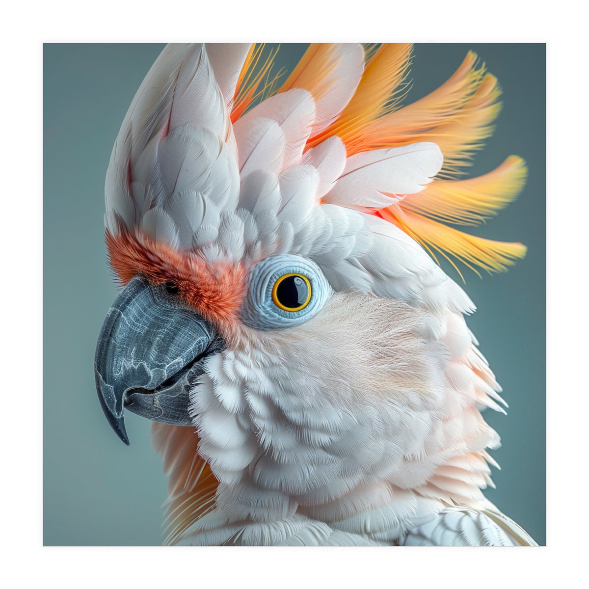 Salmon Crested Cockatoo Close Up Portrait (Print Only)