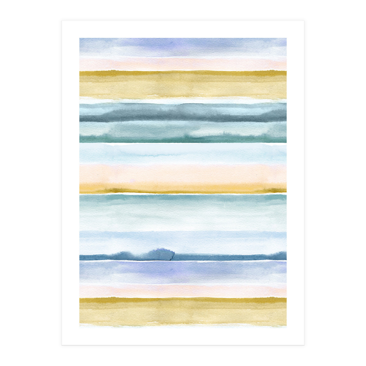 Relaxing Calm Stripes Blue Yellow (Print Only)