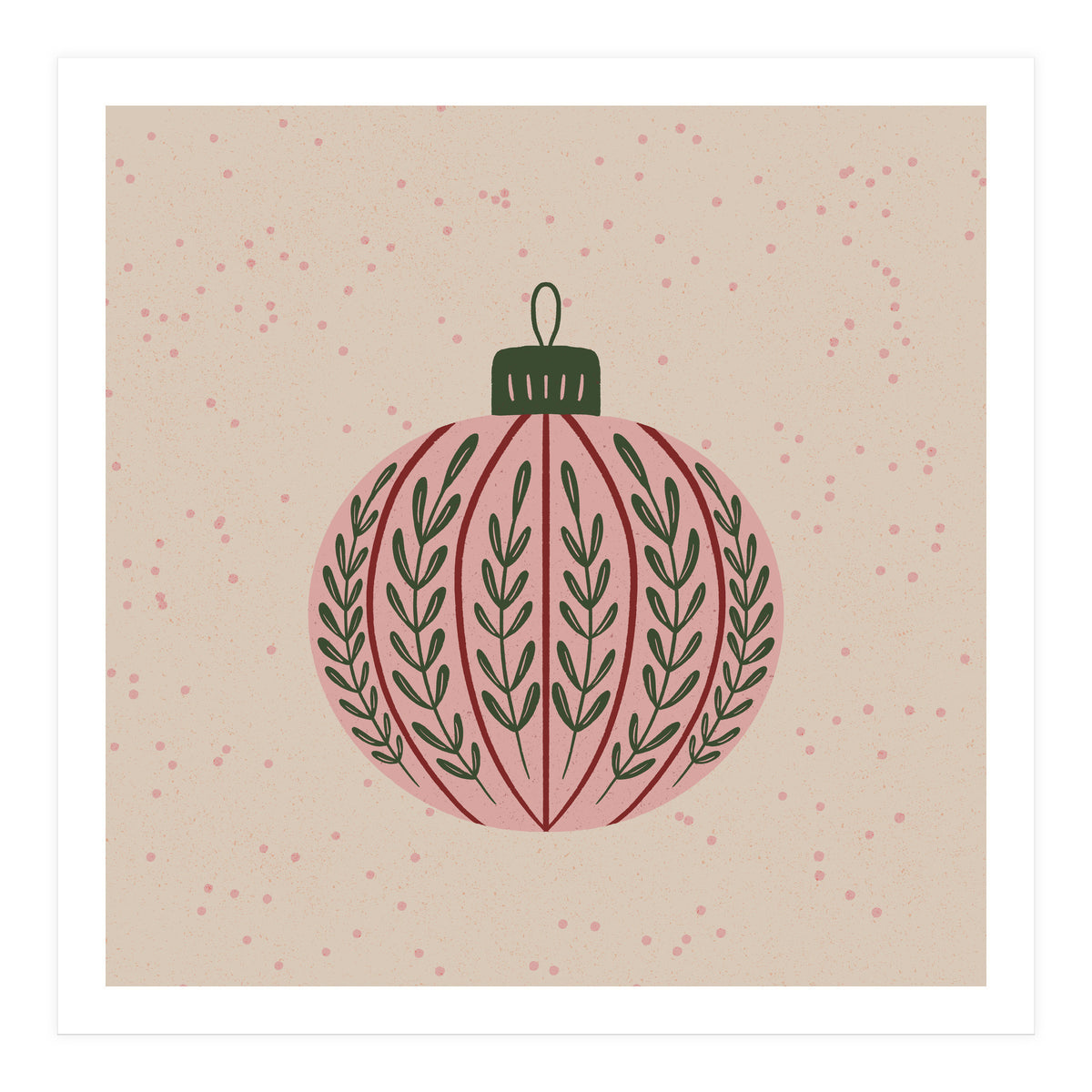 Christmas globe with branches (Print Only)