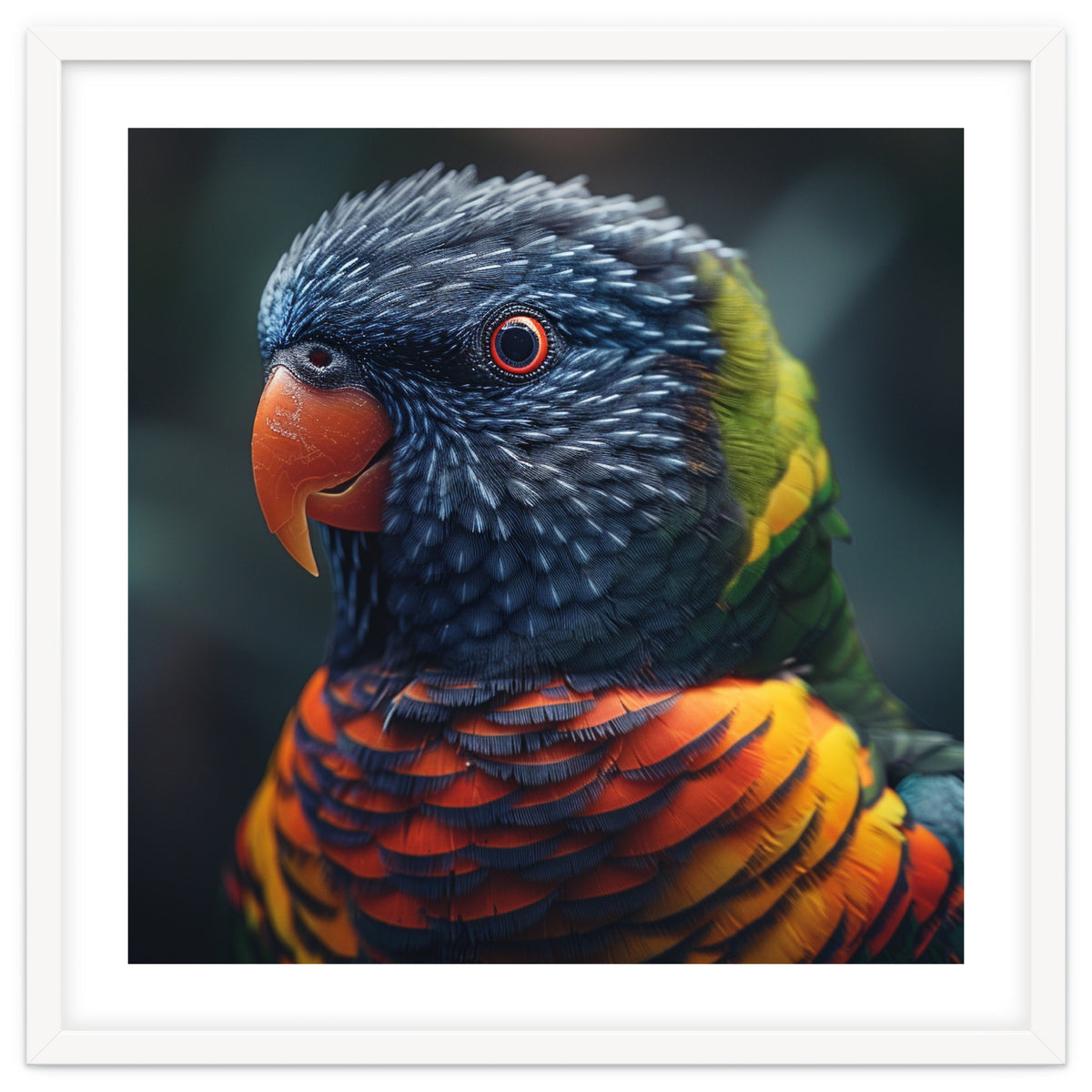 Rainbow Lorikeet Parrot Close Up Portrait