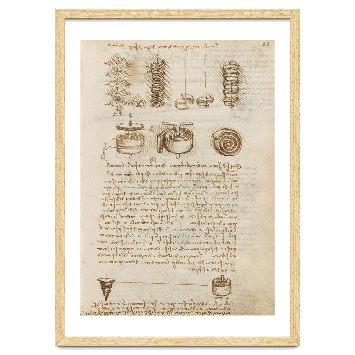 Folio f 85r. Codex Madrid I (Ms. 8937) "Treaty of statics and mechanics", 192 folios with 384 pag...