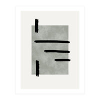 Minimalist artwork with textures and lines in sali green (Print Only)