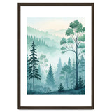 Ethereal Misty Pine Forest Watercolor Art thumbnail