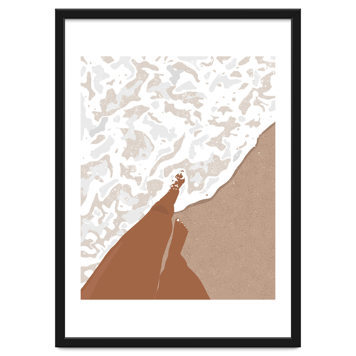 Shorelines, Girl On Ocean Beach, Sea Nature Landscape Travel Summer, Bohemian Black Woman Sand Waves Self Care