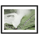 Tourists walking around the waterfall - Iceland thumbnail