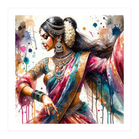 Hindu Woman Dancer With Jewelry And Sari (Print Only)