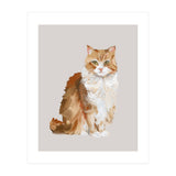 Handpainted messy oil painting of furry baby cat  (Print Only) thumbnail