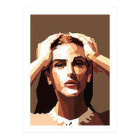 Monica Bellucci Actress Retro Art Illustration (Print Only)