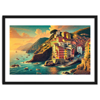 Vintage Cinque Terre Poster, Italy