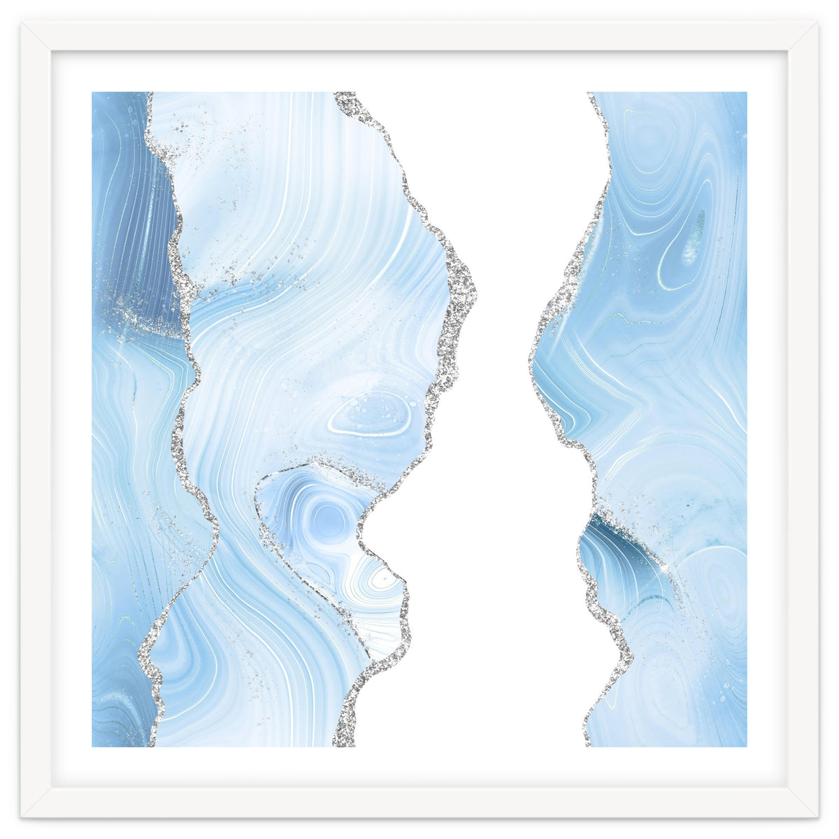 Blue & Silver Agate Glitter Texture 06