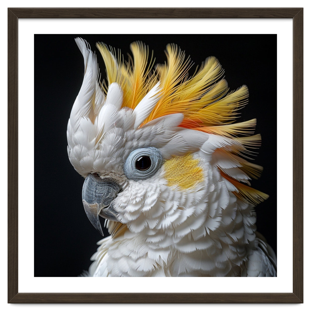 Close Up Cockatoo Portrait Yellow Crested Bird