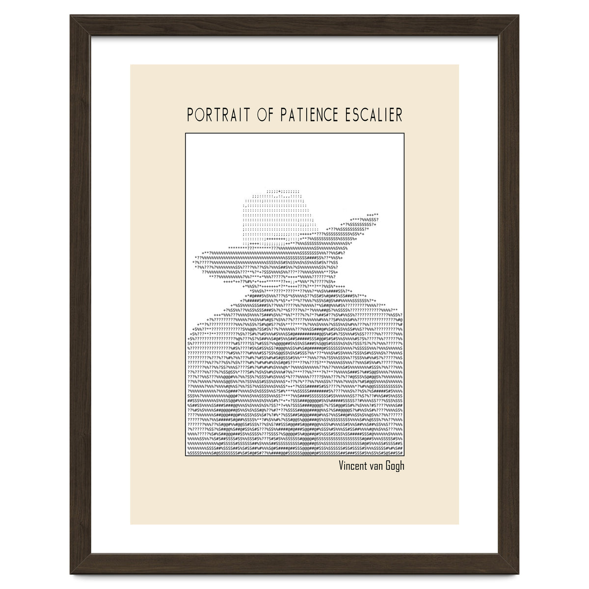 Portrait Of Patience Escalier Vincent Van Gogh Ascii Art