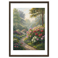 Sunlit Spring Garden Path Oil Painting