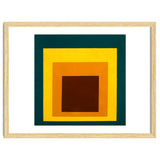 JOSEF ALBERS - HOMAGE TO THE SQUARE DARK GREEN YELLOW ORANGE BROWN thumbnail