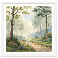 Atmospheric Forest Watercolor Painting