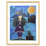 Cassandra, the Little Witch, with Merlin, the cat, and Circe, the Raven thumbnail