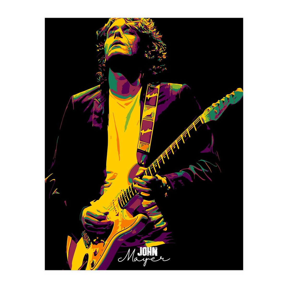 John Mayer American Guitarist Legend in Pop Art (Print Only)