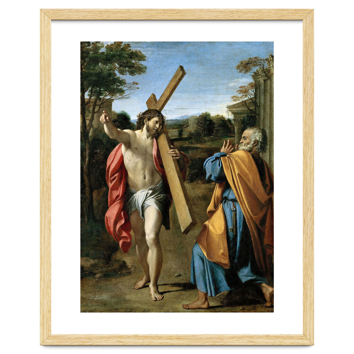 Annibale Carracci / 'Domine, quo vadis?', c. 1602, Oil on panel, 77.4 x 56.3cm. AGOSTINO CARRACCI.