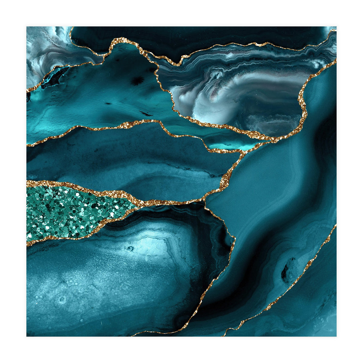 Agate Glitter Ocean Texture 10  (Print Only)