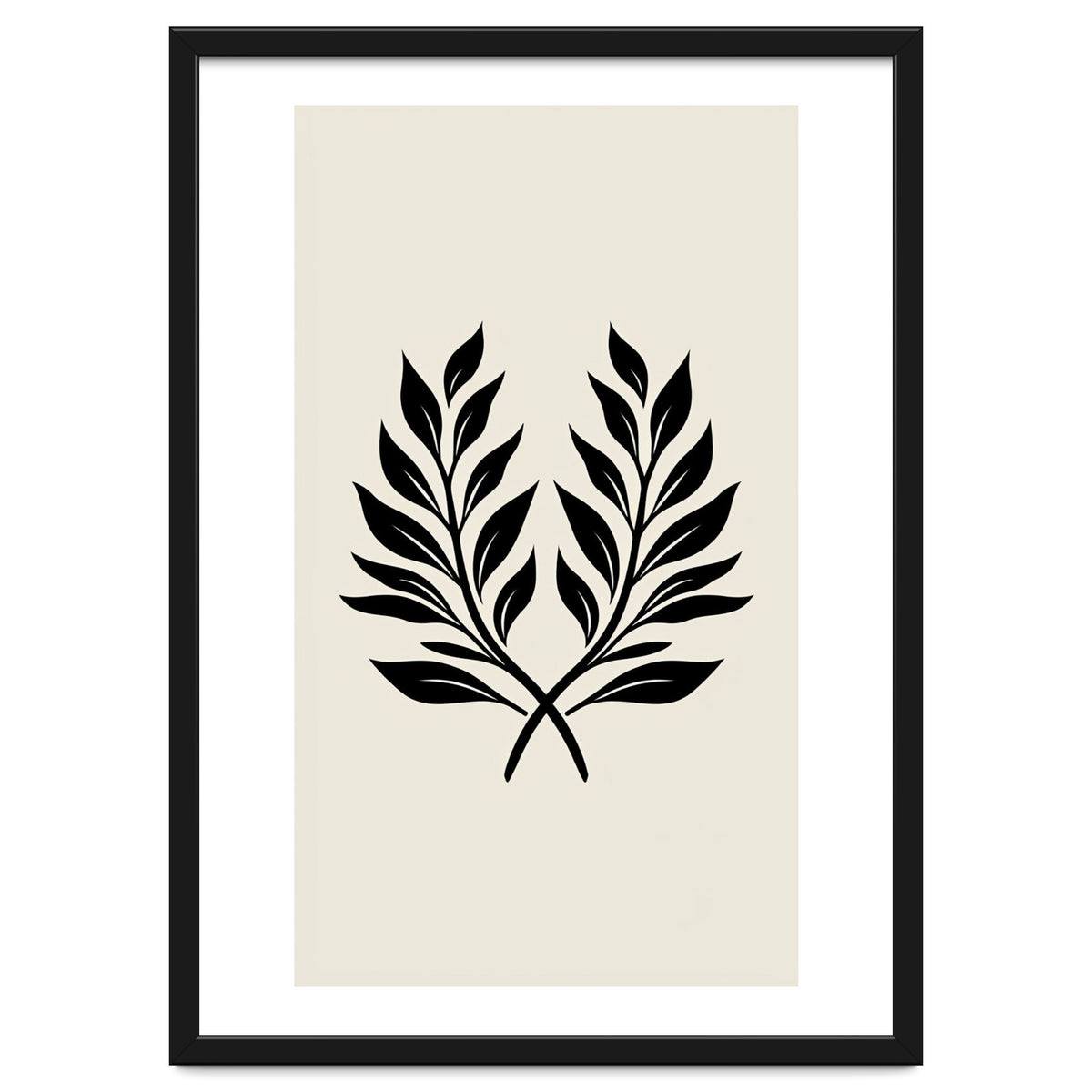 Minimalist Laurel Wreath: Botanical Line Art