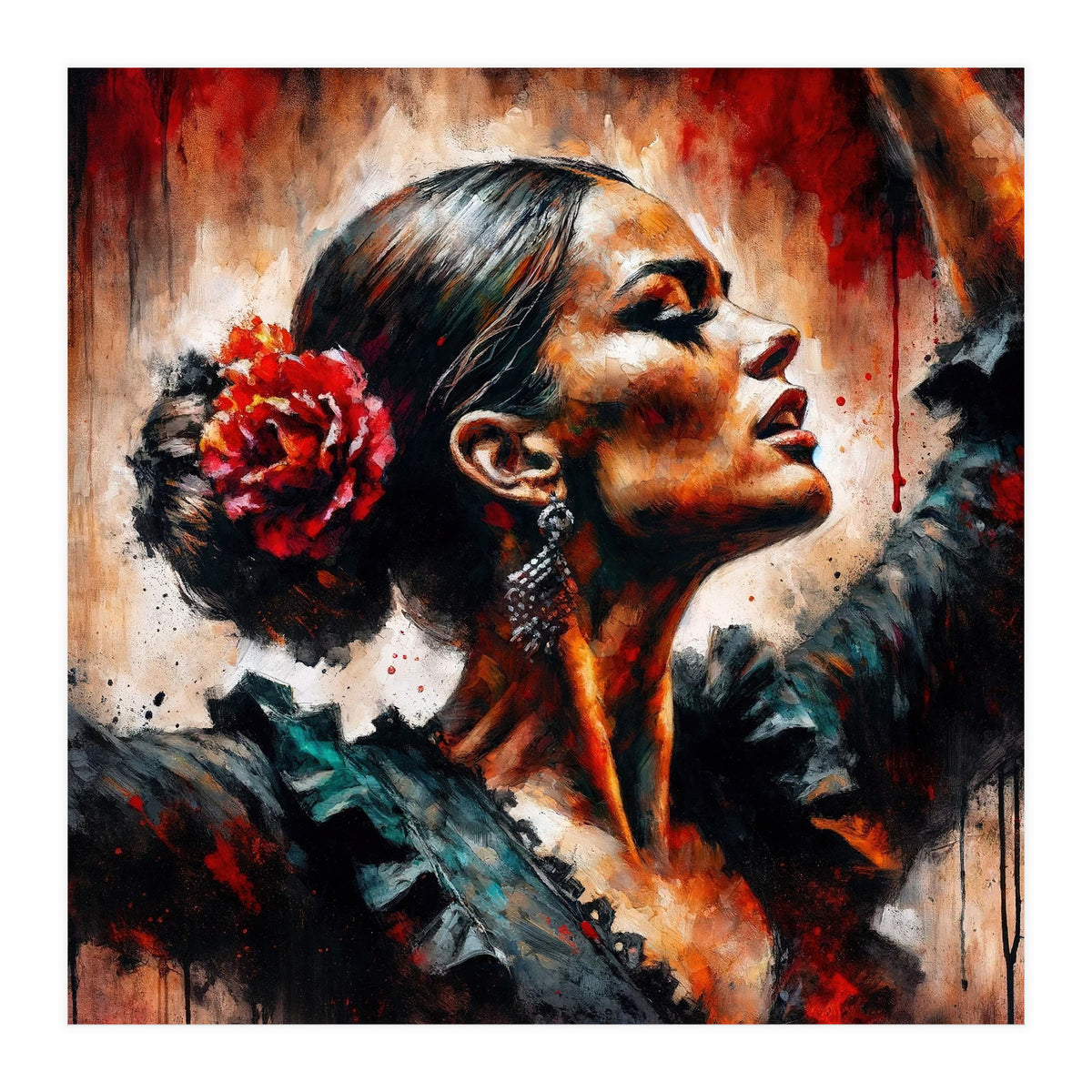 Watercolor Flamenco Dancer #5 (Print Only)