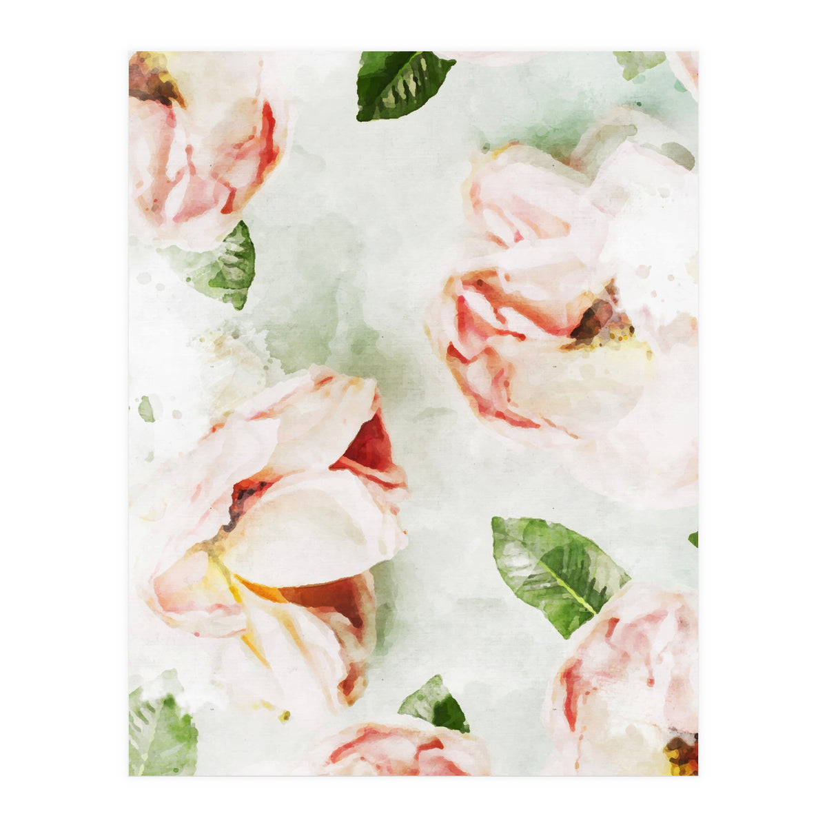 Roses & Foliage Watercolor (Print Only)