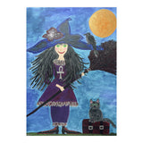 Cassandra, the Little Witch, with Merlin, the cat, and Circe, the Raven (Print Only) thumbnail
