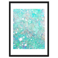 Blue Green Dreamy Marble, Minimal Abstract Pastel Graphic Design Eclectic Bohemian Painting Texture