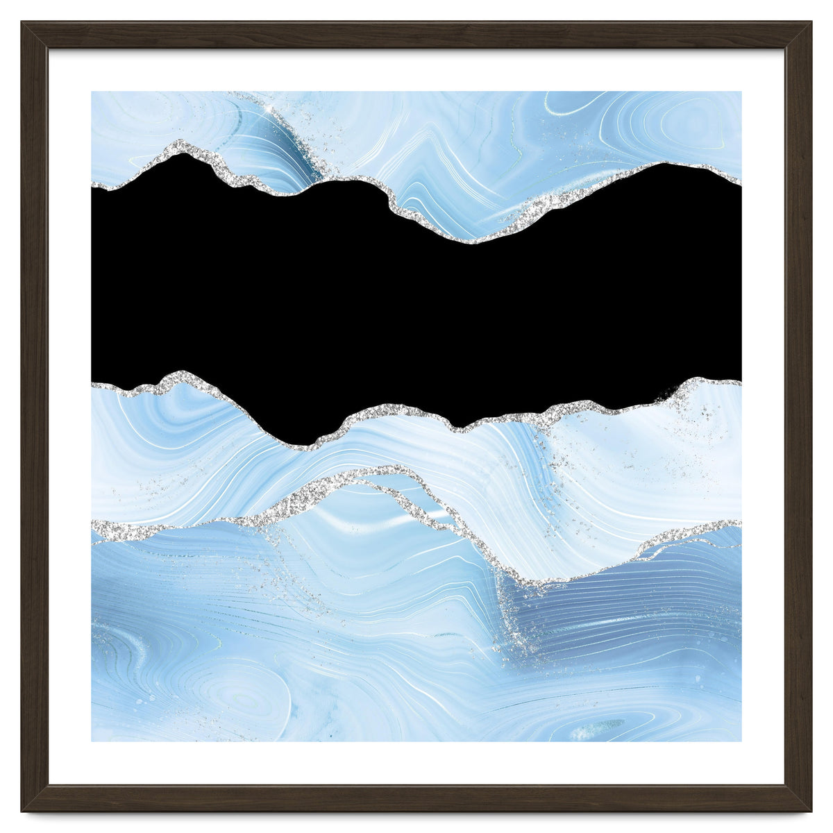 Blue & Silver Agate Glitter Texture 03