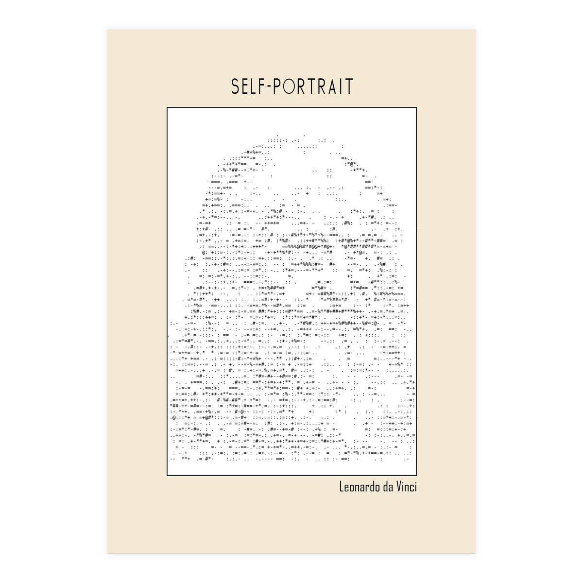 Self Portrait – Leonardo Da Vinci (ascii Art) (Print Only)