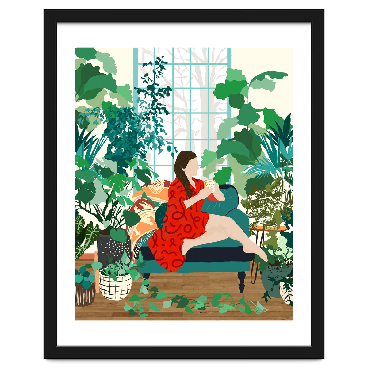 Introspection, Urban Jungle Bohemian Decor Plants, Self Care Plant Lady, Self Love Retrospection Analyse Positivity Mindset Fashion