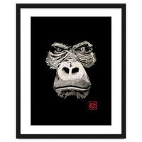 Angry Gorilla White In Black