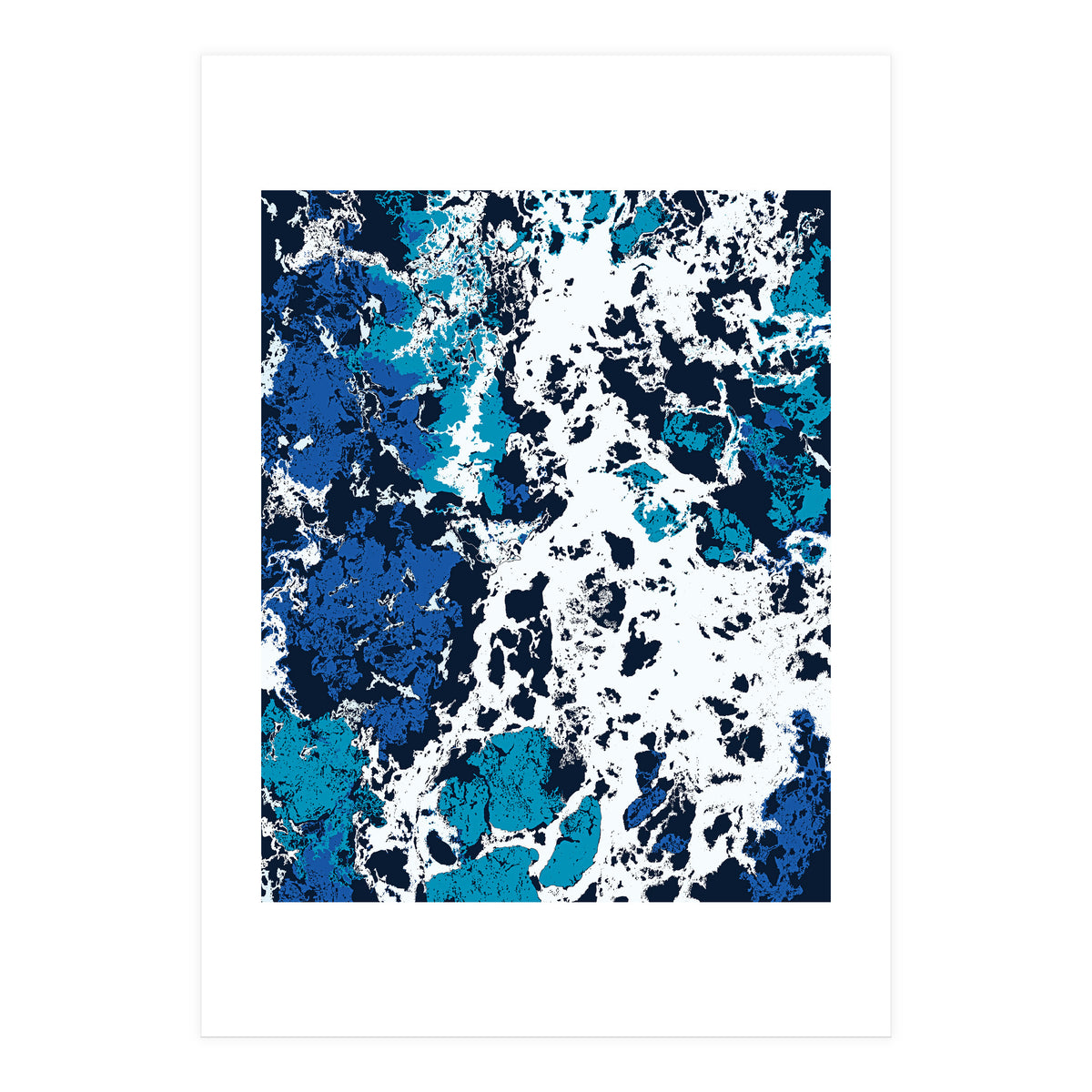 Liquid Patience, Abstract Ocean Sea Water Waves, Eclectic Scandinavian Texture Foam Neutral Nordic (Print Only)