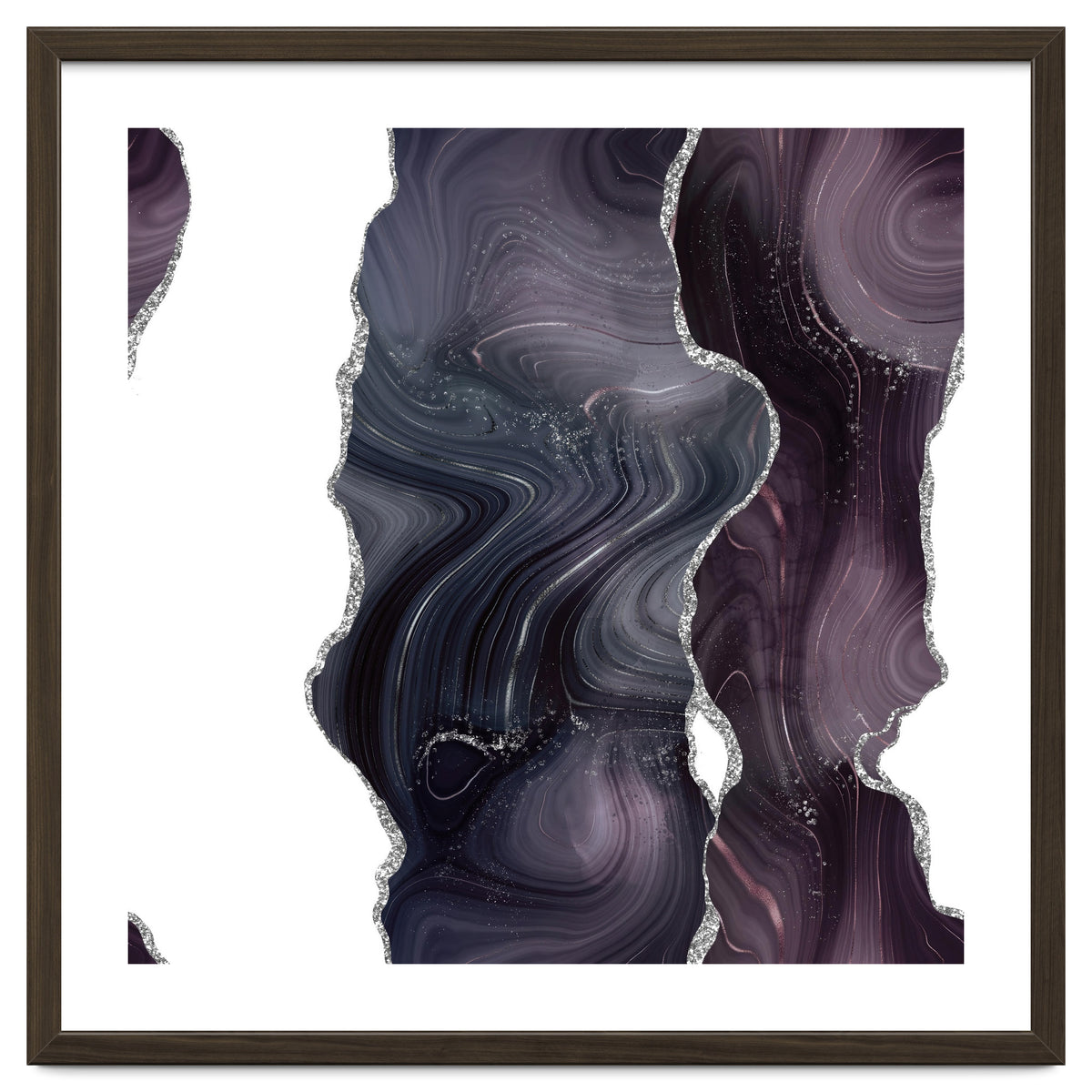 Black & Silver Glitter Agate Texture 06