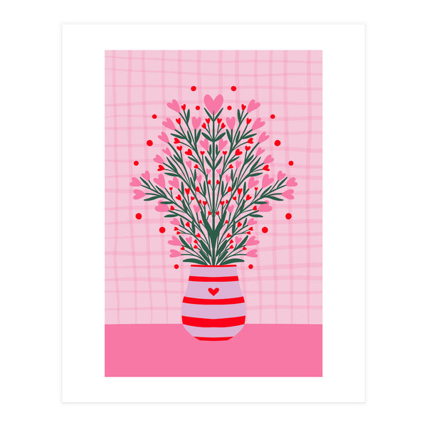 Heart Flowers Vase (Print Only)