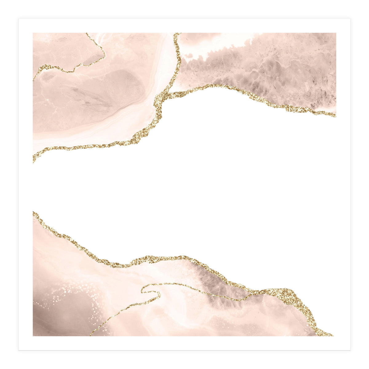 Ivory & Gold Agate Texture 06  (Print Only)