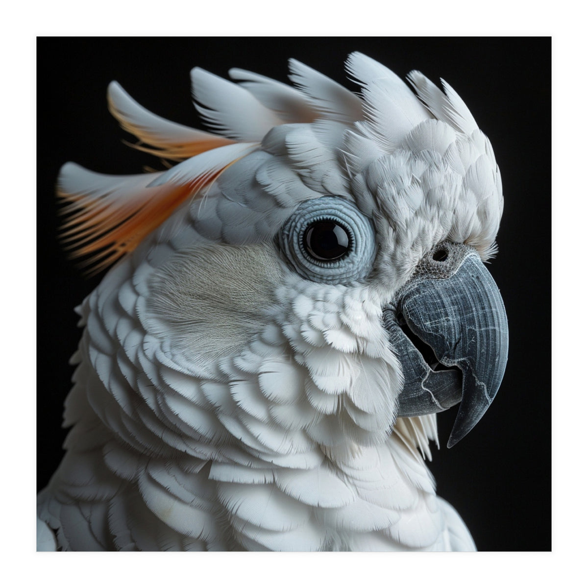 White Cockatoo Parrot With Orange Crest  (Print Only)