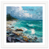 Coastal Turquoise Shoreline with Crashing Ocean Waves thumbnail